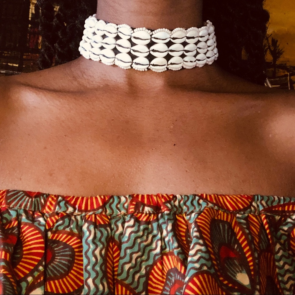 Cowrie shell choker